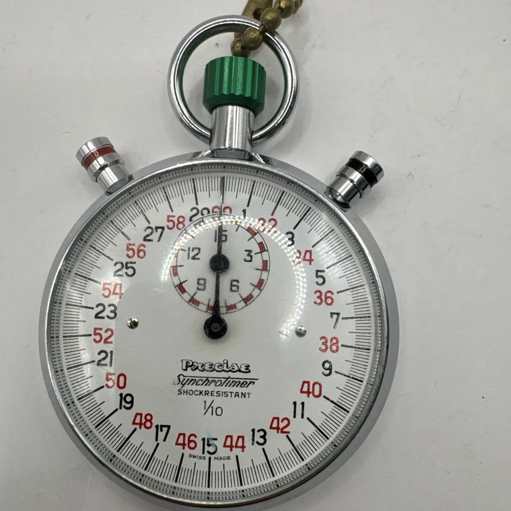 Swiss Made Precise Synchrotimer Mechanical Wind Up Vintage Stop Watch